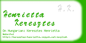 henrietta keresztes business card